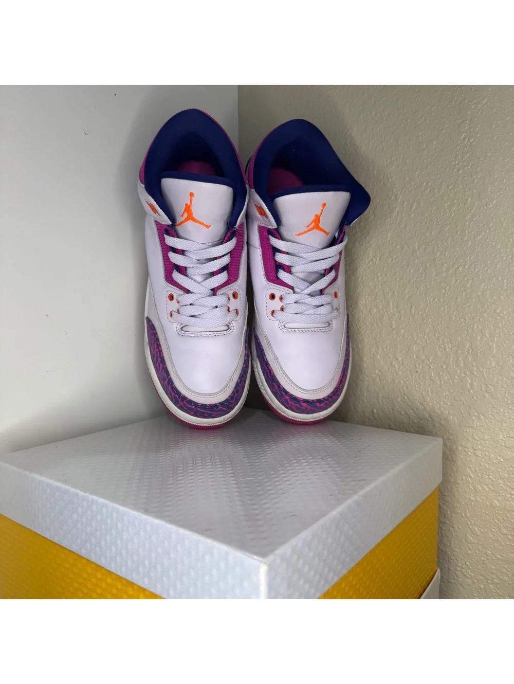 Air Jordan 3 Retro 6Y White Pink Purple Orange 441140-500